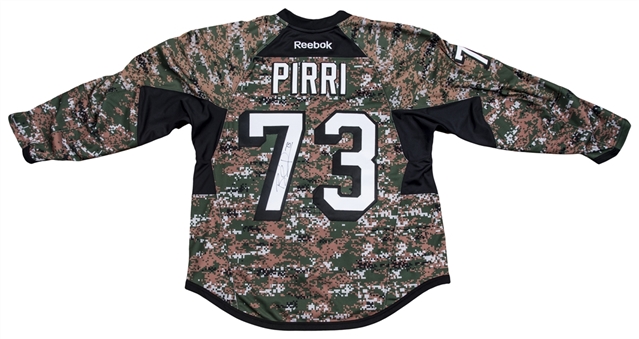 2016 Brandon Pirri Warm Up Worn & Signed New York Rangers "Salute To Our Troops" Jersey (Rangers COA)